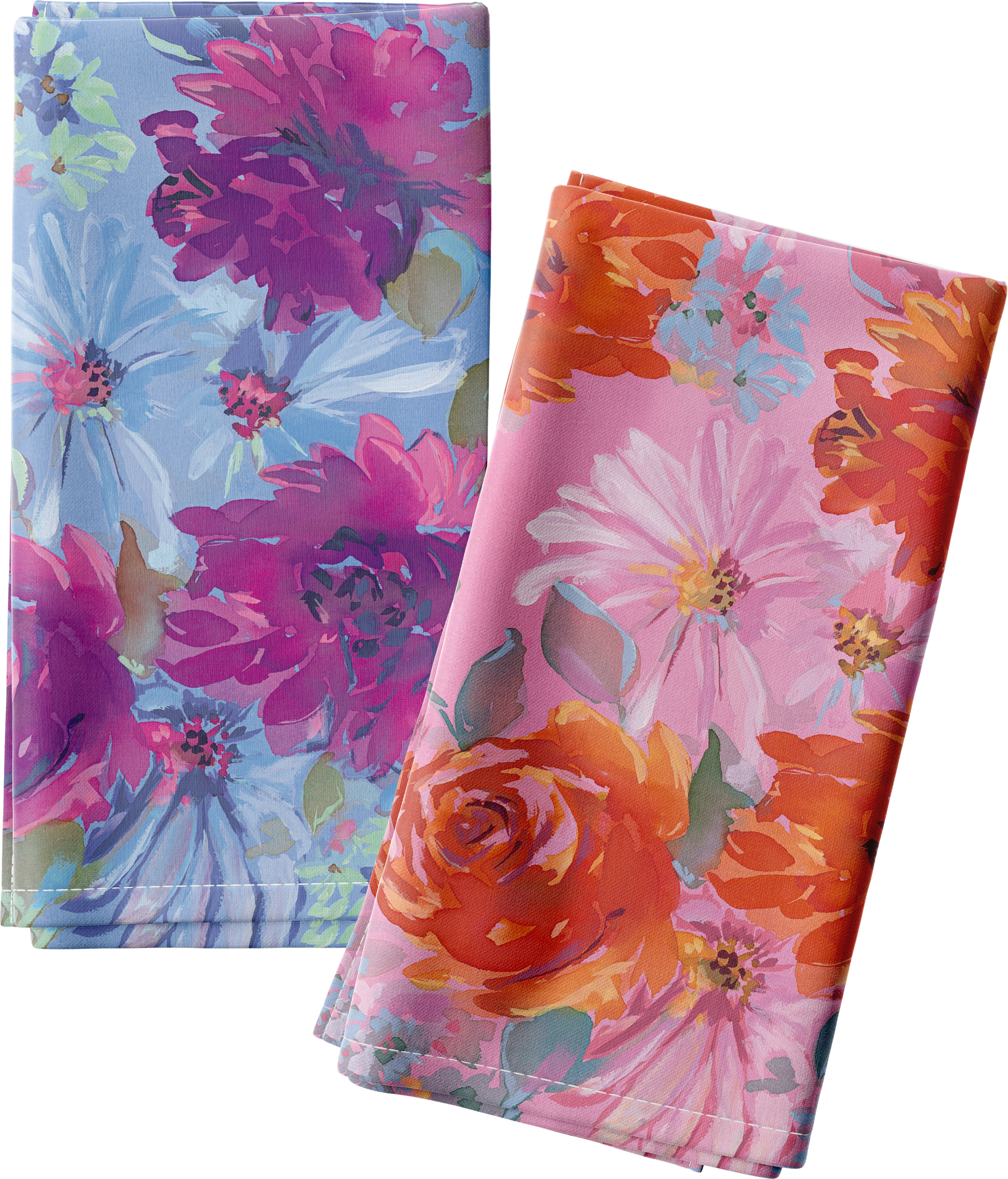 Floral Waterscape Tea Towels-2 pack