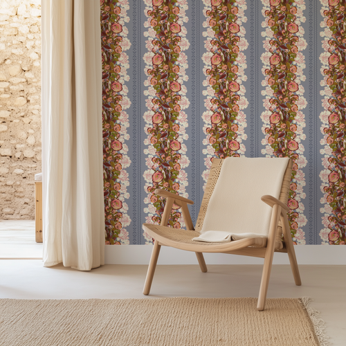 Load image 1 in gallery view. 'Beech Street Blossoms, Paynes Gray' Wallpaper