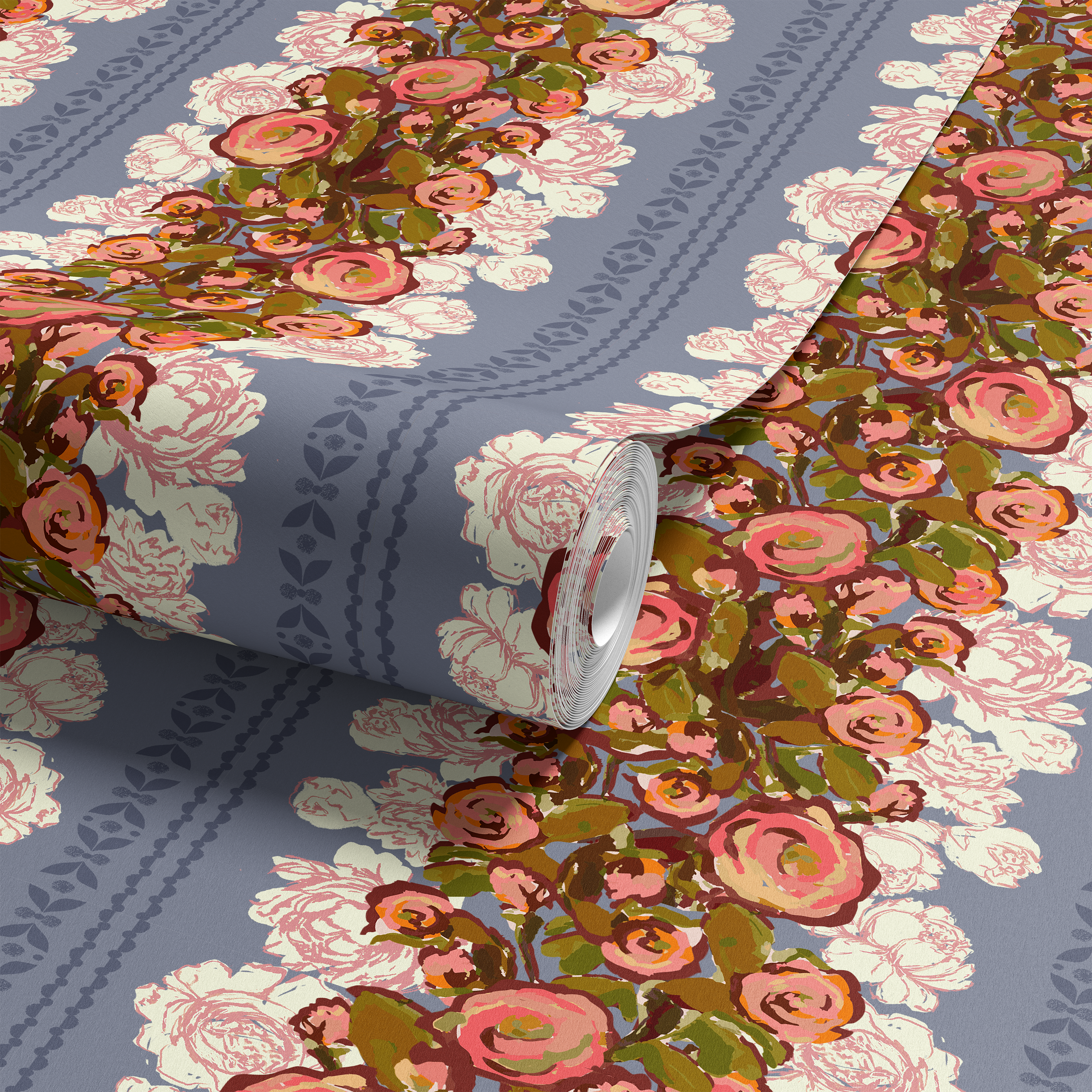 'Beech Street Blossoms, Paynes Gray' Wallpaper