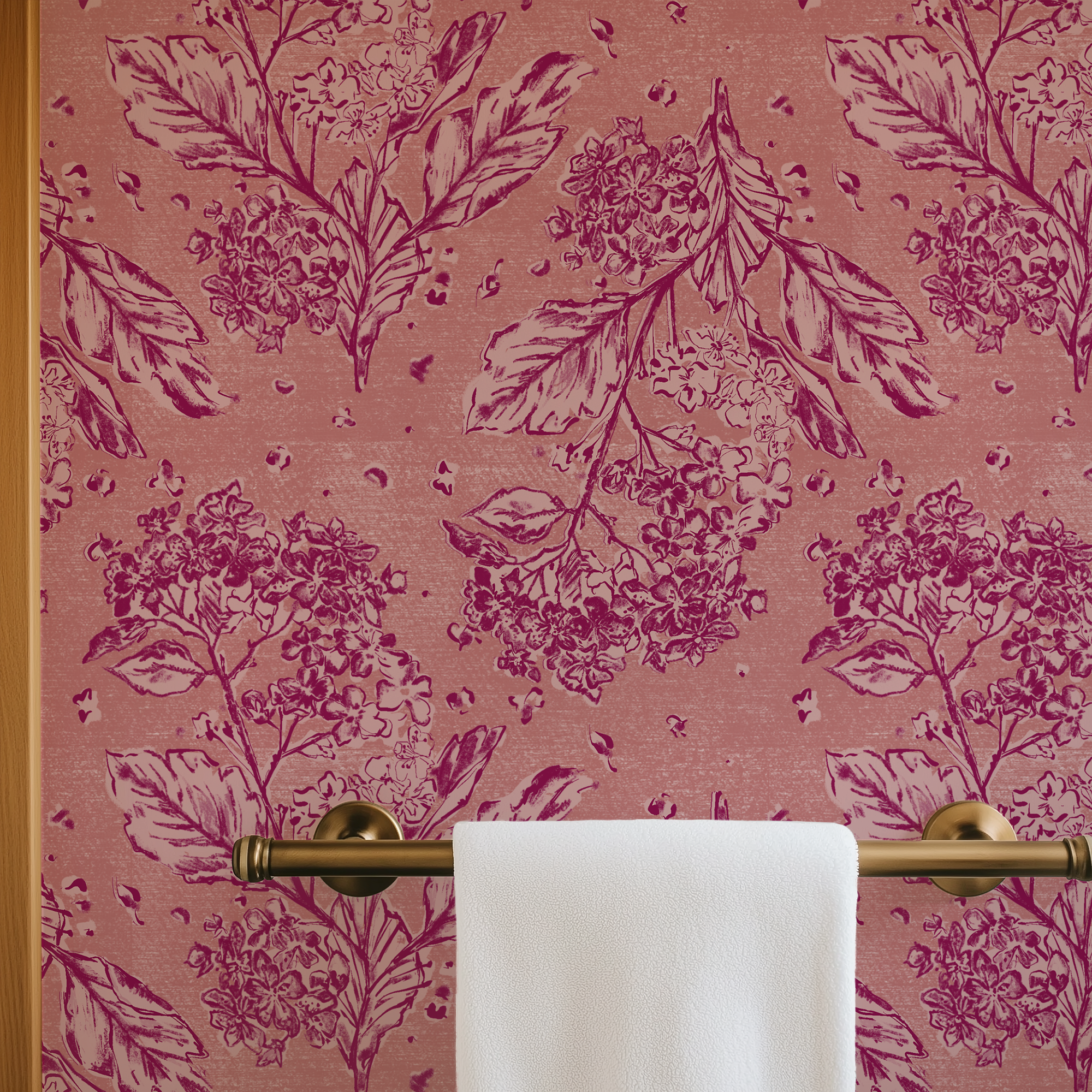 Floral wallpaper for bathrooms or accent walls
