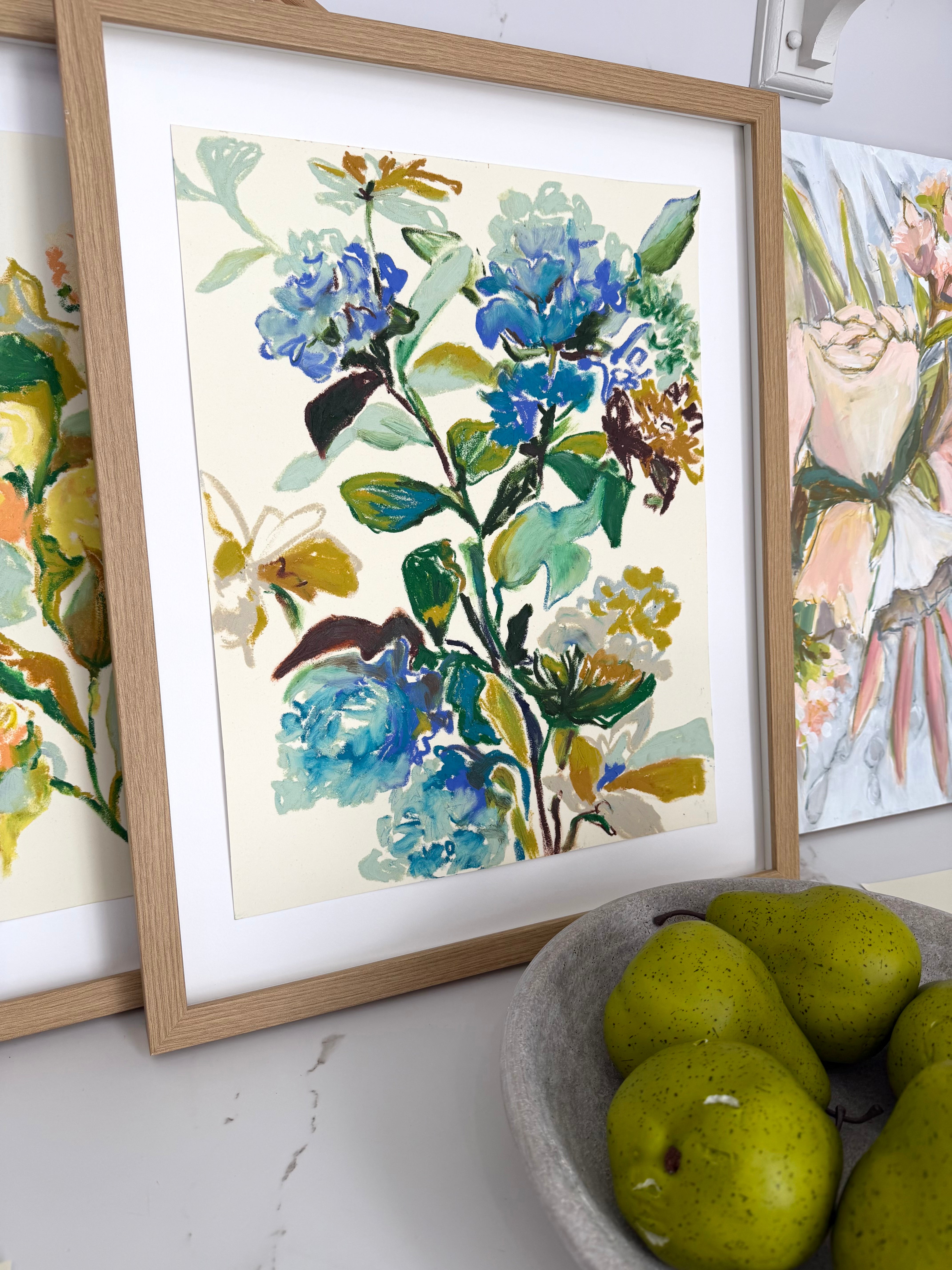 Abstract Hydrangea Oil Study