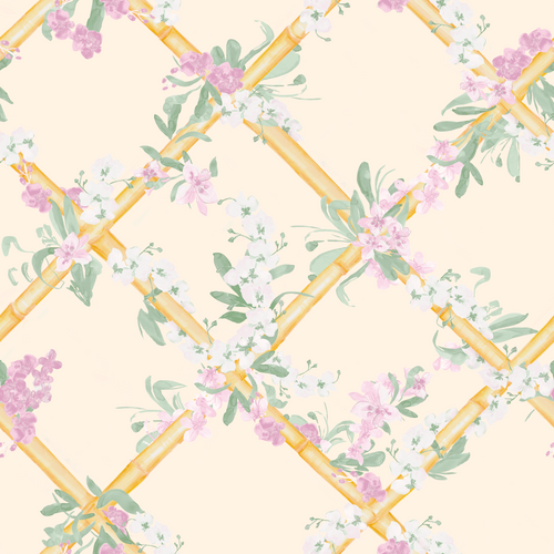 Load image 1 in gallery view. 'Orchid Lattice' Fabric