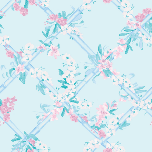 Load image 1 in gallery view. 'Orchid Lattice' Fabric