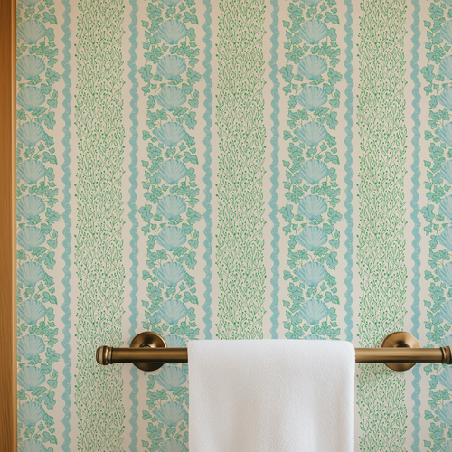 Load image 1 in gallery view. 'Seashell Trellis' Wallpaper