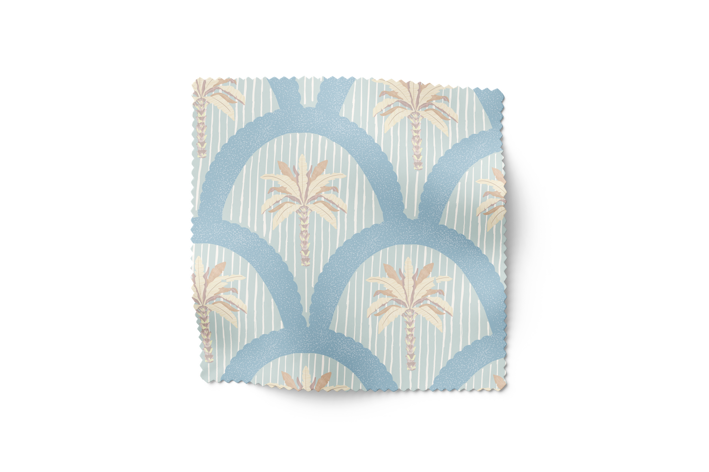 'Palmetto Scallop, Dusty Blue' Faric