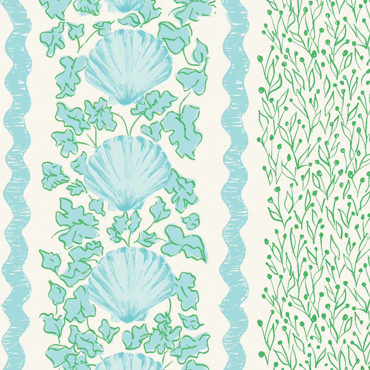 'Seashell Trellis' Fabric
