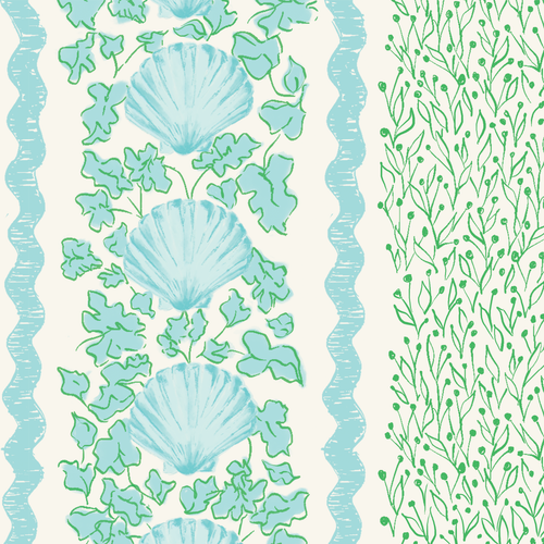 Load image 1 in gallery view. 'Seashell Trellis' Fabric
