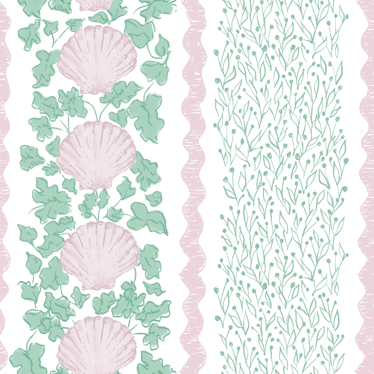 'Seashell Trellis' Fabric