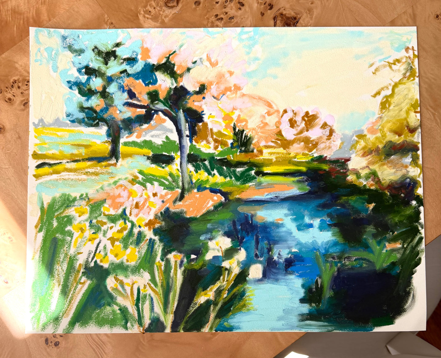 Oil Study Willow Tree Landscape