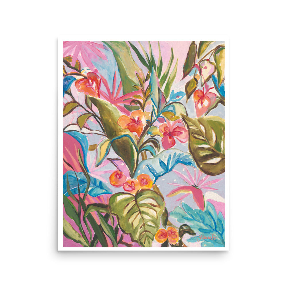 coastal-inspired palm leaves print for modern beach house Laura Dro Designs botanical wall art with tropical foliage