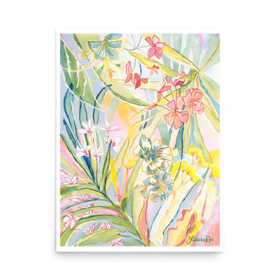 Botanical Palm leaf artwork colorful abstract leaves and florals for designer gallery wall