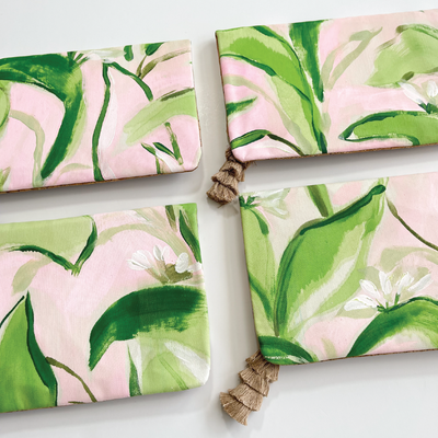 Palm Palm Pink Natural Clutches