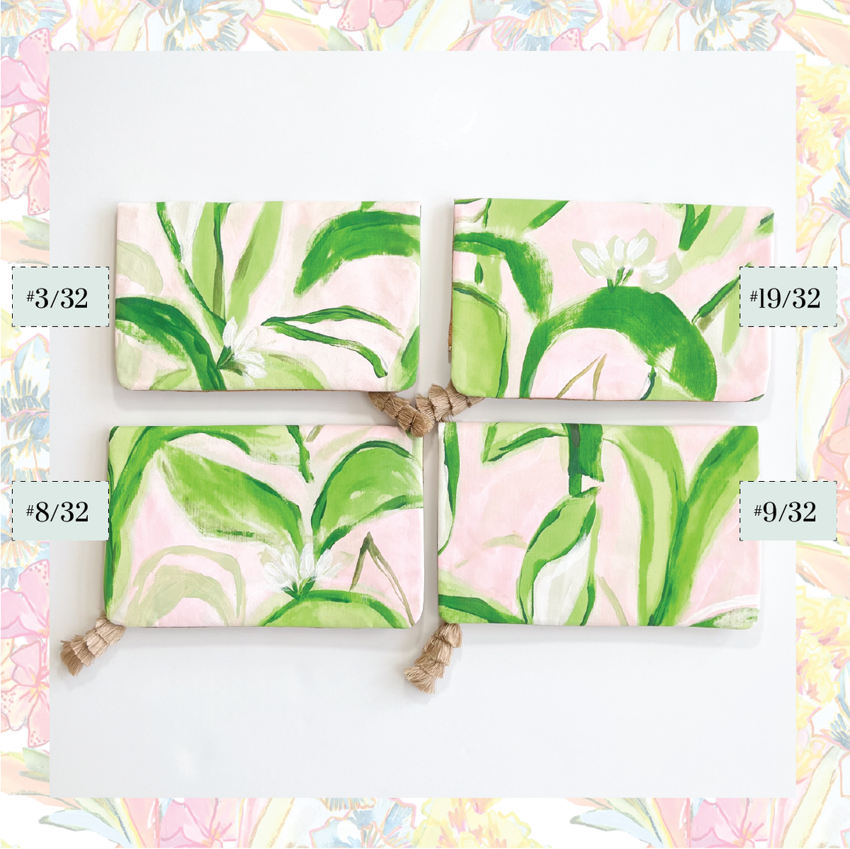 Palm Palm Pink Neutral Clutches