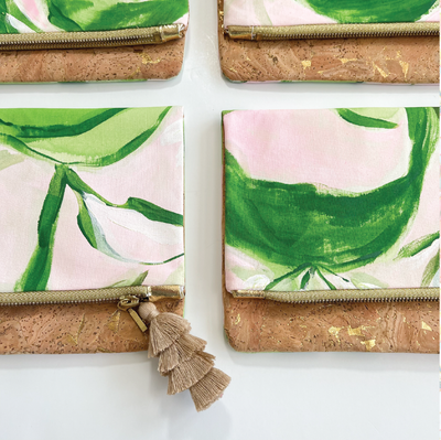 Palm Palm Pink Neutral Clutches