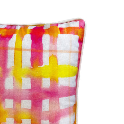Watercolor Plaid Pinks Pillow Cover
