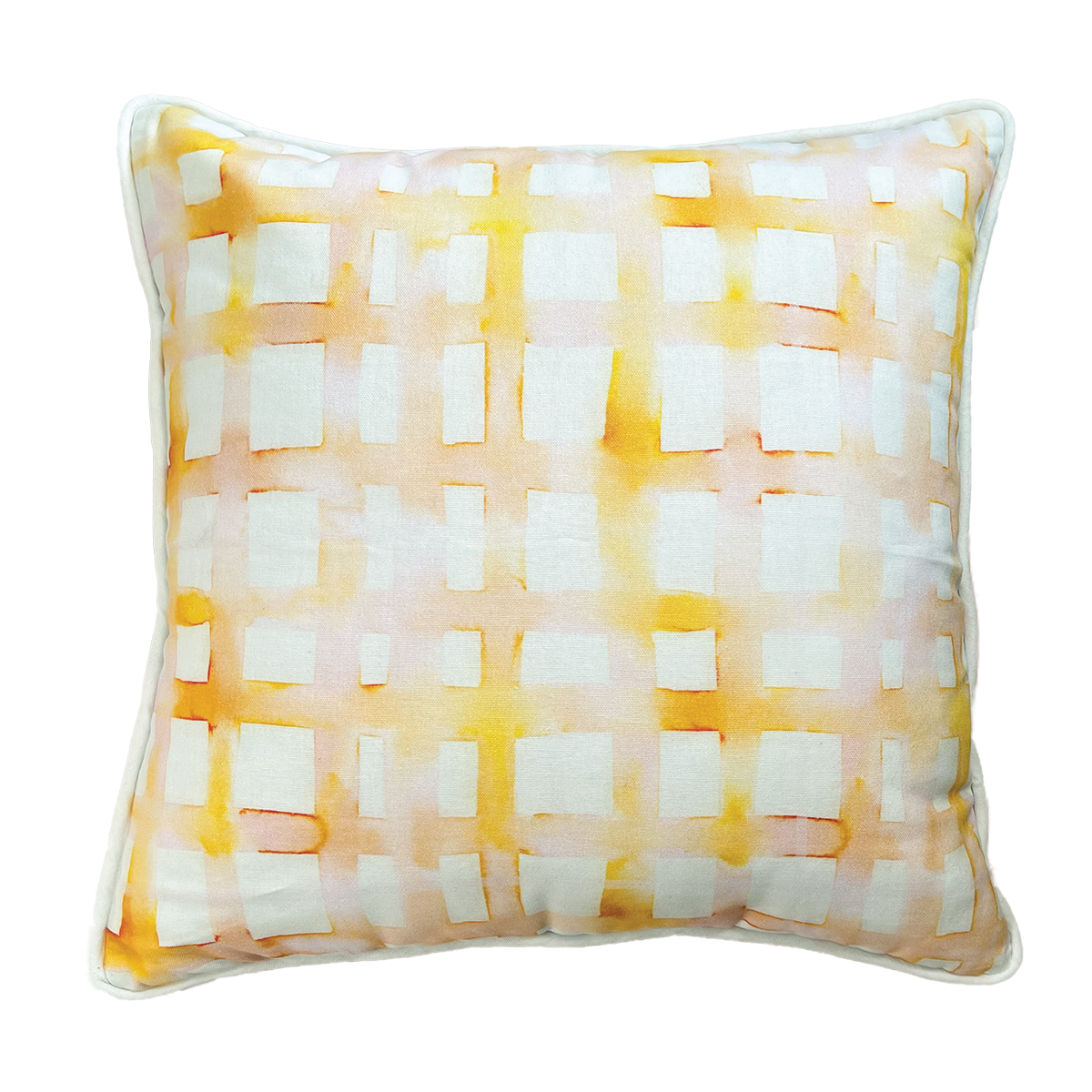 Watercolor Plaid Citrus Pillow Cover