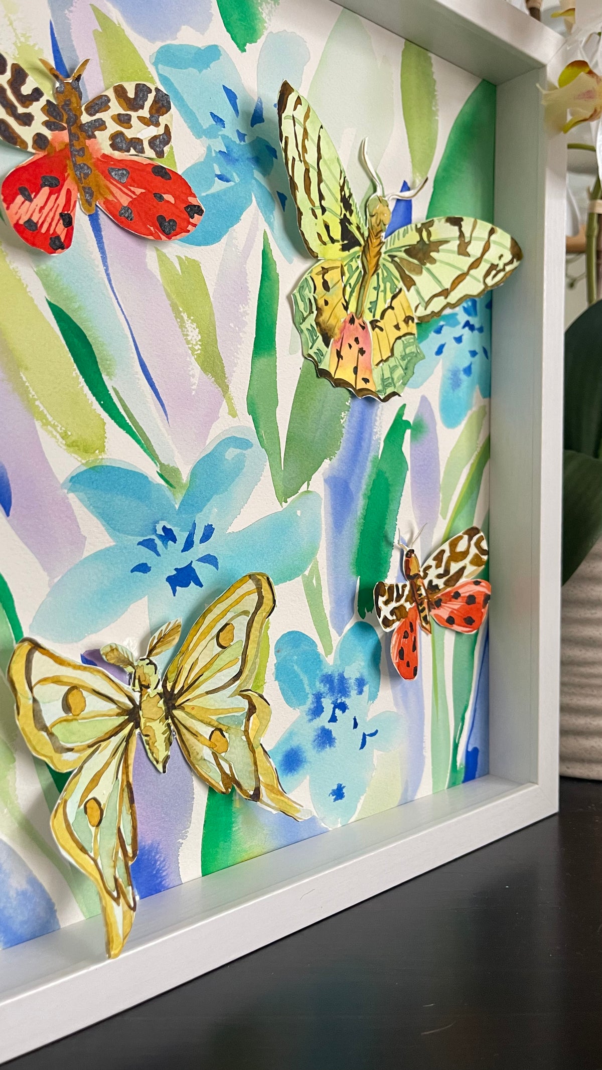 Collaged Butterflies in Shadowbox
